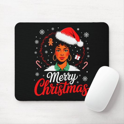 Merry Christmas Black Women African American Xmas  Muismat (Met muis)