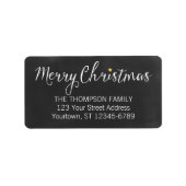 Merry Christmas Blackboard adresetiketten Etiket (Voorkant)