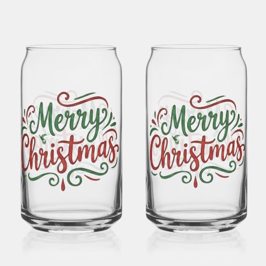 Merry Christmas  Blikvorm Glas (Voorkant)