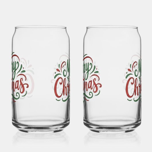 Merry Christmas Blikvorm Glas (Links)