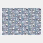 Merry Christmas Blue Denim Jeans Patroon Inpakpapier Vel (Voorkant)