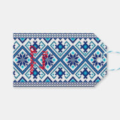 MERRY CHRISTMAS Blue KNIT-Labels personaliseren Cadeaulabel (Voorkant (Horizontaal))