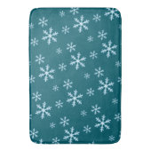 Merry Christmas Blue Snowflake Holiday Winter Badmat (Voorkant Verticaal)