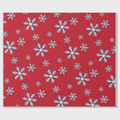 Merry Christmas Blue Snowflake Holiday Winter Cadeaupapier (Vlak)