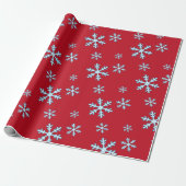 Merry Christmas Blue Snowflake Holiday Winter Cadeaupapier (Uitgerold)