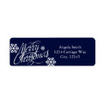 MERRY CHRISTMAS Blue Snowflakes Adresetiketten Etiket<br><div class="desc">MERRY CHRISTMAS Blue Snowflakes Adresetiketten</div>