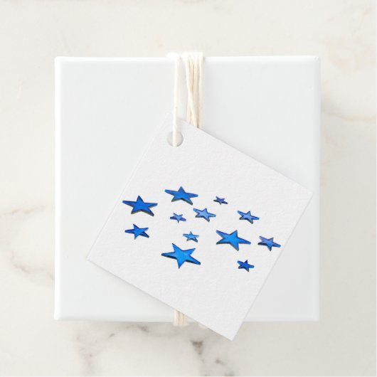 Merry Christmas blue star decoration with text Bedankjes Labels (In situ)