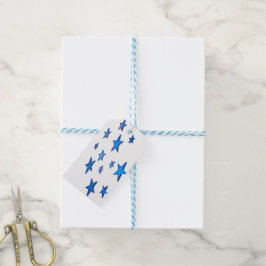 Merry Christmas blue star decoration with text Cadeaulabel