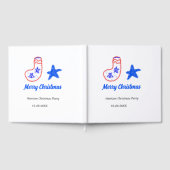 Merry Christmas blue star red stockings name date Gastenboek (Volledig)
