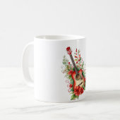 Merry Christmas Boho gitaar en bloemen Mok (Voorkant links)
