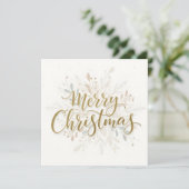 Merry Christmas Boho Script Feestdagenkaart (Staand voorkant)