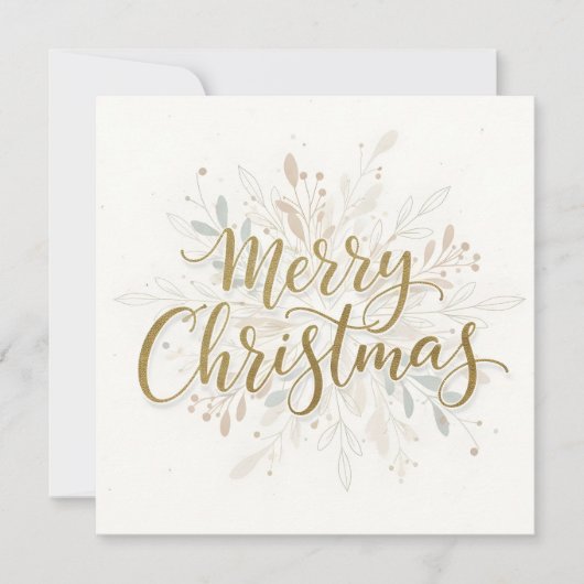 Merry Christmas Boho Script Feestdagenkaart (Voorkant)
