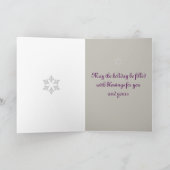 "Merry Christmas!" - Boom w / Zilver & Paarse Deco Feestdagen Kaart (Binnen)