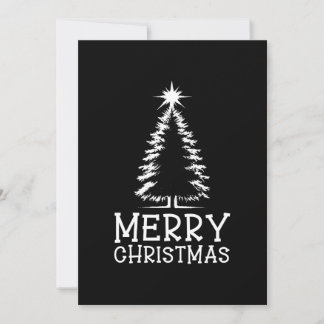 Merry Christmas Boom Zwarte Chic Vervuild Grunge Feestdagenkaart