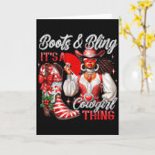 Merry Christmas Boots & Bling Its A Cowgirl Th Kaart (Gele Bloem)