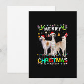Merry Christmas Borzoi Shirt Santa Hat Lights Xmas Kaart (Voorkant / Achterkant)