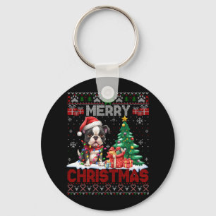 Merry Christmas Boston Terrier Hondenliefhebbers U Sleutelhanger