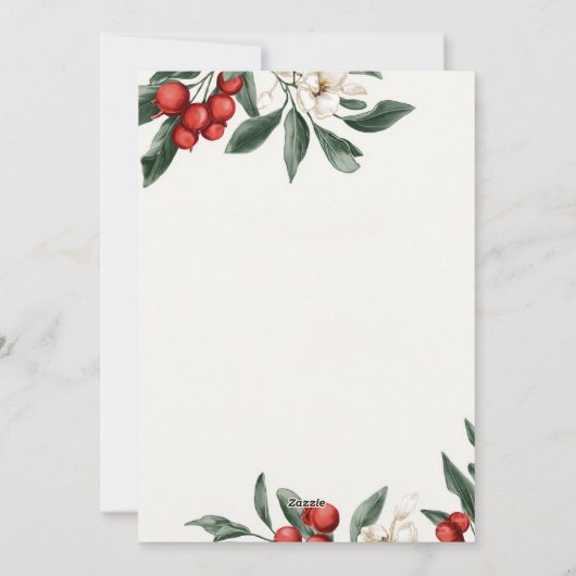 Merry Christmas Botanical Holiday 3 photo Feestdagenkaart (Achterkant)