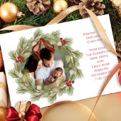 Merry Christmas Botanical Winter Holiday Wreath Feestdagenkaart