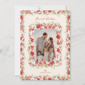 merry christmas botanicals red elegant photo frame feestdagenkaart (Voorkant)
