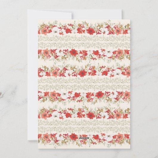 merry christmas botanicals red elegant photo frame feestdagenkaart (Achterkant)