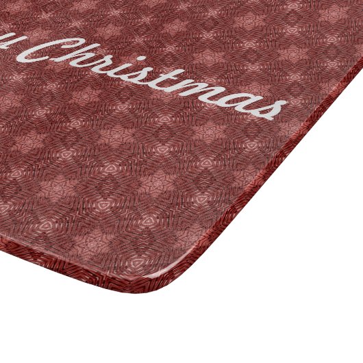 Merry Christmas Bourgondië Country Star Pattern Snijplank (Hoek)