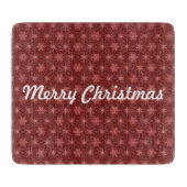 Merry Christmas Bourgondië Country Star Pattern Snijplank (Voorkant)