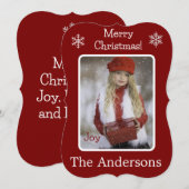 Merry Christmas Bourgondië Foto toevoegen Vakantie Feestdagenkaart (Voorkant / Achterkant)