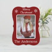 Merry Christmas Bourgondië Foto toevoegen Vakantie Feestdagenkaart (Staand voorkant)