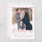 Merry Christmas Bow Card Feestdagenkaart (Voorkant)