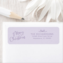 Merry Christmas Bow Lavender Retour Adres Label