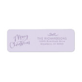 Merry Christmas Bow Lavender Retour Adres Label (Voorkant)