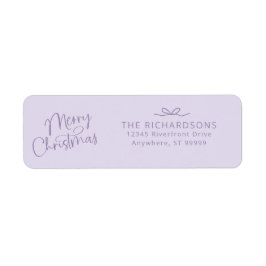 Merry Christmas Bow Lavender Retour Adres Label