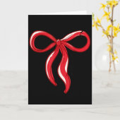 Merry Christmas Bow Red Santa Xmas Coquette Aesthe Kaart (Gele Bloem)