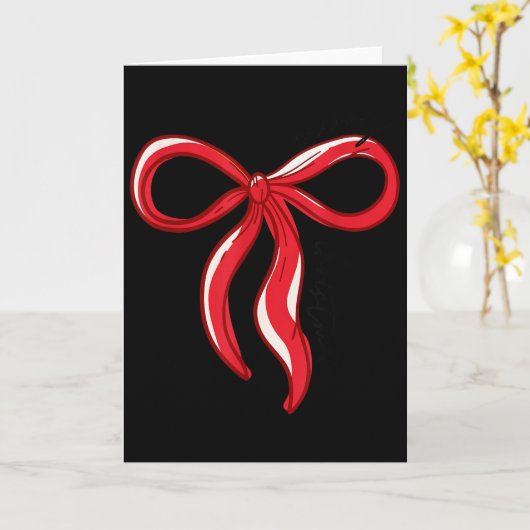 Merry Christmas Bow Red Santa Xmas Coquette Aesthe Kaart (Gele Bloem)