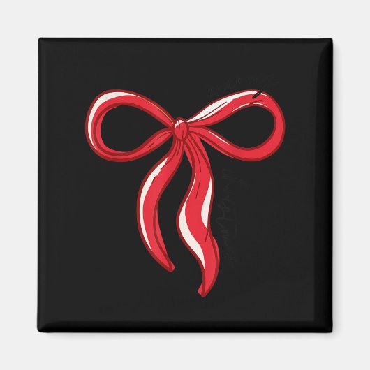 Merry Christmas Bow Red Santa Xmas Coquette Aesthe Magneet (Voorkant)