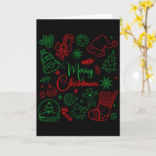 Merry Christmas Bow Santa Xmas Coquette Aesthetic Kaart (Gele Bloem)