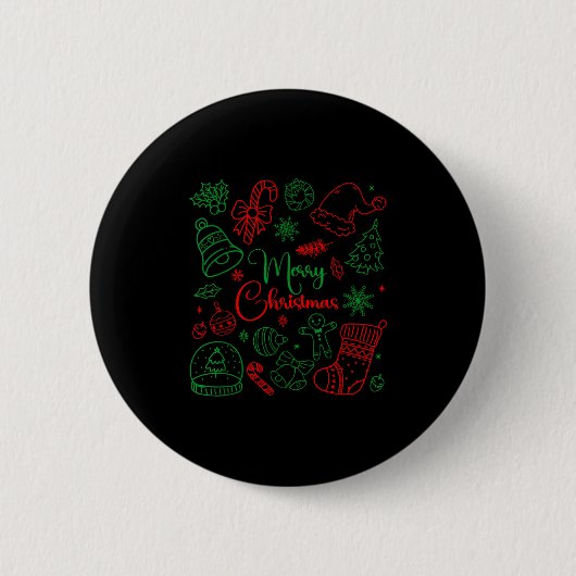 Merry Christmas Bow Santa Xmas Coquette Aesthetic  Ronde Button 5,7 Cm (Voorkant)