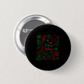 Merry Christmas Bow Santa Xmas Coquette Aesthetic  Ronde Button 5,7 Cm (Voorkant /achterkant)