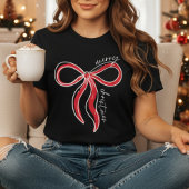 Merry Christmas Bow Shirt | Trendy Coquette Christ