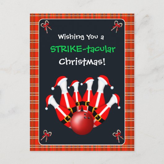 Merry Christmas Bowling  Briefkaart (Voorkant)