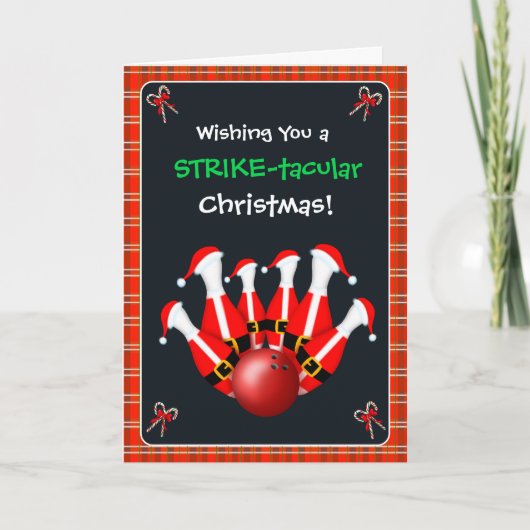 Merry Christmas Bowling Kaart (Voorkant)