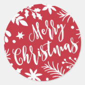 Merry Christmas Branches Vakantie Sticker (Voorkant)