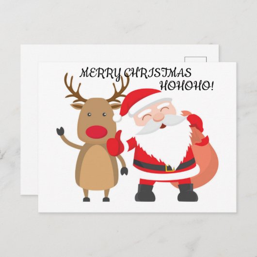 MERRY CHRISTMAS BRIEFKAART (Voorkant / Achterkant)