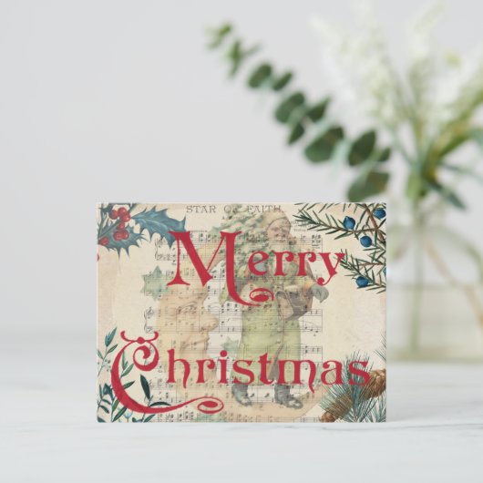 MERRY CHRISTMAS BRIEFKAART (Staand voorkant)