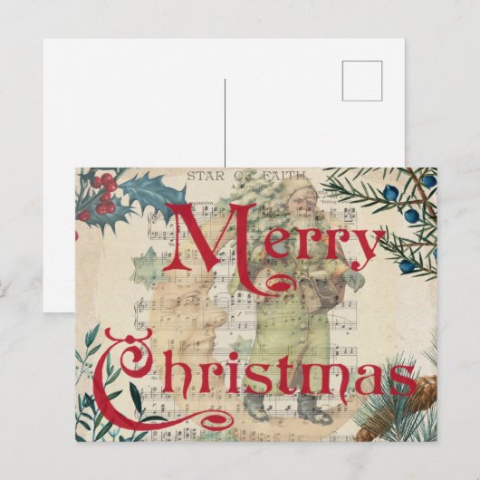 MERRY CHRISTMAS BRIEFKAART (Voorkant / Achterkant)