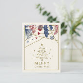 MERRY CHRISTMAS | Briefkaart wintervakantie (Staand voorkant)