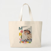 Merry Christmas & Bright beroemd gemaakt door Wils Grote Tote Bag (Voorkant)