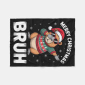 Merry Christmas Bruh Capybara Dabbing Santa Hat Xm Fleece Deken (Voorkant (Horizontaal))