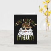 Merry Christmas Bruh Funny Santa Bruh Camo Xmas Pa Kaart (Gele Bloem)